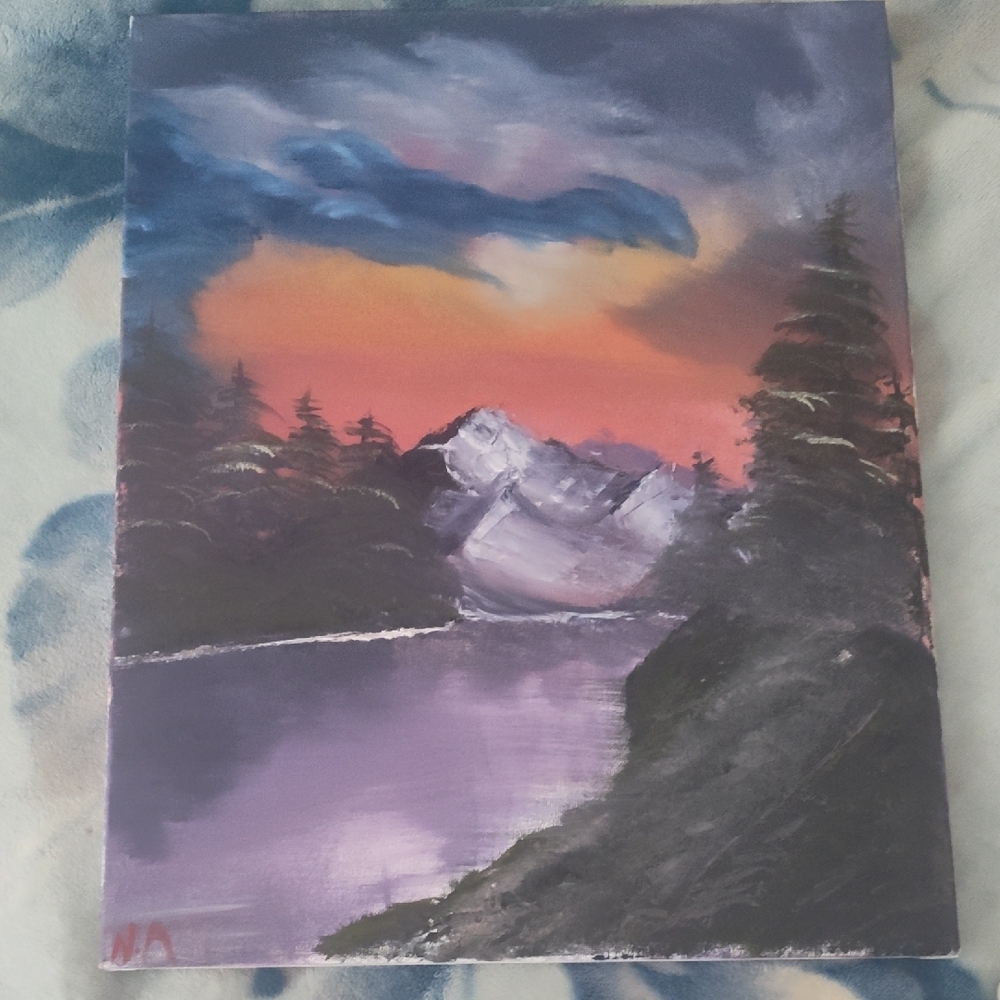 Serene Mountain Sunset Canvas Art